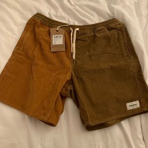 Rhythm “Cord Jam” Corduroy Shorts - Elasticized Waist, Drawstring (Small)